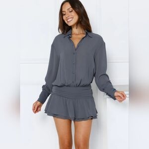 Lioness Girls Girls Girls Mini Dress Dark Olive Grey sz XS